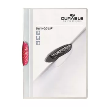   Gyorsfűző, klipes, A4, DURABLE "Swingclip® 30", bíbor