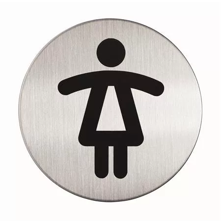 Információs tábla, rozsdamentes acél, DURABLE "Női WC"