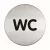Információs tábla, rozsdamentes acél, DURABLE "WC"