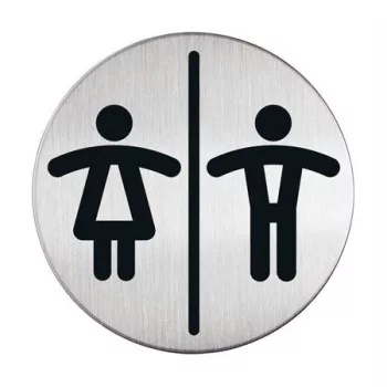   Információs tábla, rozsdamentes acél, DURABLE "Női-Férfi WC"
