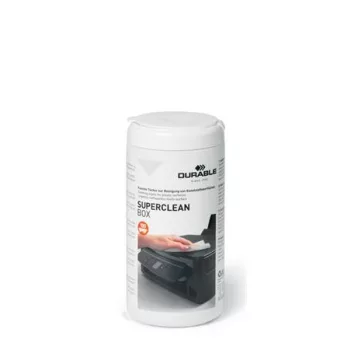   Tisztítókendő, műanyag felületre, 100 db, DURABLE "SUPERCLEAN BOX 100"