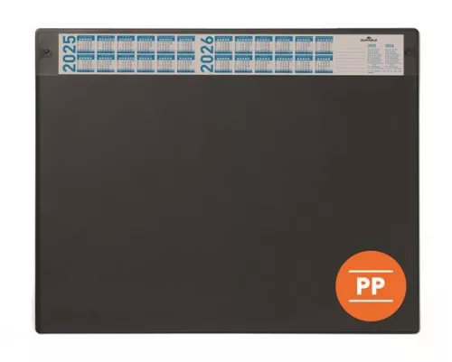 Könyökalátét, 650x480 mm, éves naptárral, DURABLE, fekete