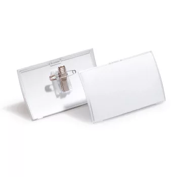   Névkitűző, csíptetővel és tűvel, PP, 54x90 mm, DURABLE "CLICK FOLD"