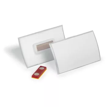   Névkitűző, mágnessel, elfordulásgátlóval, 90x54 mm, DURABLE "CLICK FOLD"