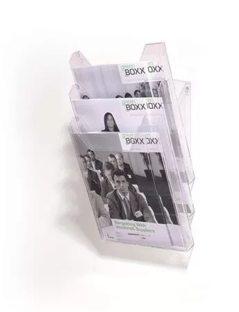 Katalógustartó, asztali és fali, A4, 3 rekeszes, DURABLE "Combiboxx", átlátszó