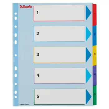   Regiszter, laminált karton, A4 maxi, 1-5, újraírható, ESSELTE