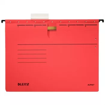   Függőmappa, gyorsfűzős, karton, A4, LEITZ "Alpha", piros