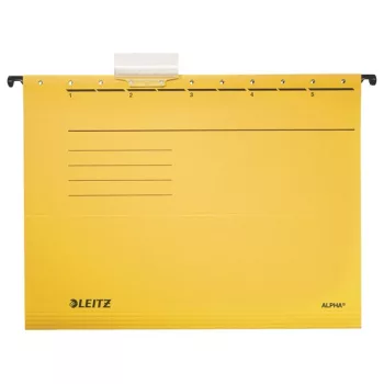   Függőmappa, karton, A4, LEITZ "Alpha Standard", sárga