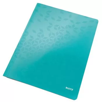   Gyorsfűző, laminált karton, A4, LEITZ "Wow", jégkék
