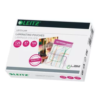   Meleglamináló fólia, 125 mikron, A7, fényes, LEITZ "iLam"
