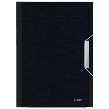   Harmonikamappa, A4, PP, 6 rekeszes, LEITZ "Style", szaténfekete