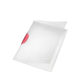   Gyorsfűző, klipes, PP, A4, LEITZ "ColorClip Magic", piros