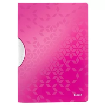   Gyorsfűző, klipes, PP, A4, LEITZ "Wow ColorClip" rózsaszín