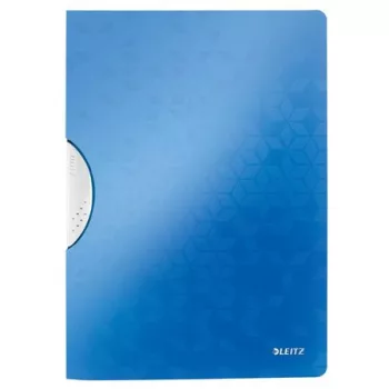   Gyorsfűző, klipes, PP, A4, LEITZ "Wow ColorClip" kék