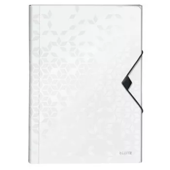  Harmonikamappa, A4, PP, 6 rekeszes, LEITZ "Wow", fehér