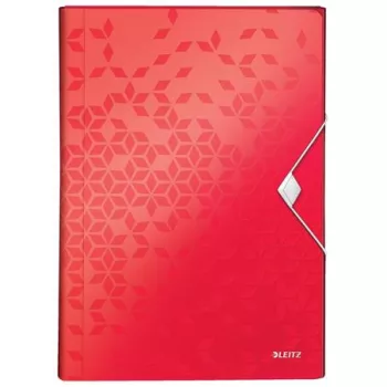   Harmonikamappa, A4, PP, 6 rekeszes, LEITZ "Wow", piros