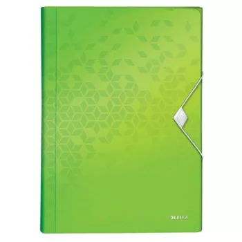   Harmonikamappa, A4, PP, 6 rekeszes, LEITZ "Wow", zöld
