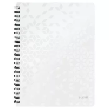   Spirálfüzet, A4, vonalas, 80 lap, LEITZ "Wow", fehér
