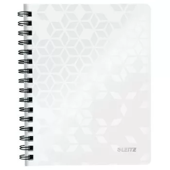   Spirálfüzet, A5, kockás, 80 lap, LEITZ "Wow", fehér