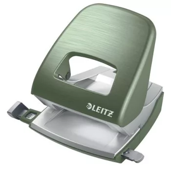   Lyukasztó, kétlyukú, 30 lap, fém, LEITZ "Nexxt Style, olajfazöld