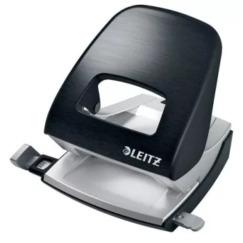   Lyukasztó, kétlyukú, 30 lap, fém, LEITZ "Nexxt Style, szaténfekete