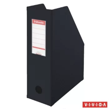   Iratpapucs, PVC/karton, 100 mm, összehajtható, ESSELTE, Vivida fekete