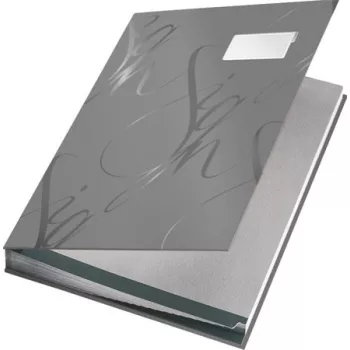   Aláírókönyv, A4, 18 részes, karton, LEITZ "Design", szürke
