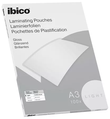 Meleglamináló fólia, 80 mikron, A3, fényes, IBICO "Light"