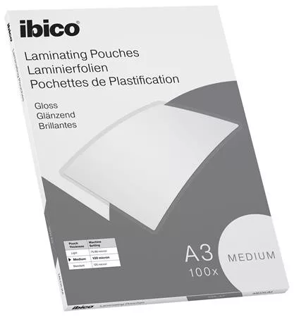 Meleglamináló fólia, 100 mikron, A3, fényes, IBICO "Medium"