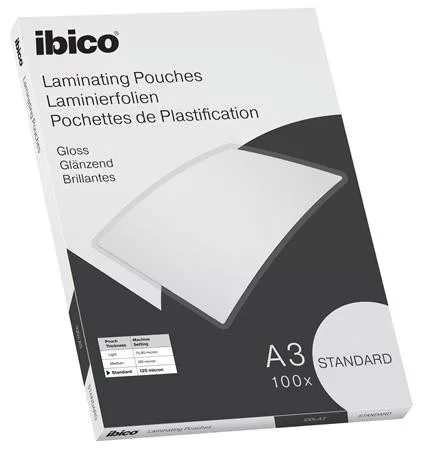 Meleglamináló fólia, 125 mikron, A3, fényes, IBICO "Standard"