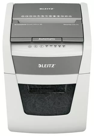 Iratmegsemmisítő, konfetti, 50 lap, LEITZ "IQ AutoFeed SmallOffice 50 P4 Pro"