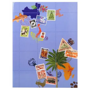   Album, bélyeggyűjtő, 22,5x30,5 cm, 8 lap, EXACOMPTA "Globe Trotter", vegyes színek