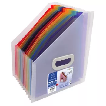   Harmonika iratpapucs, 265x325 mm, PP, 12 rekeszes, EXACOMPTA, színes