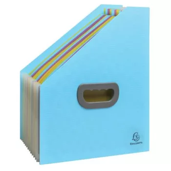   Harmonika iratpapucs, 265x325 mm, PP, 12 rekeszes, EXACOMPTA "Pop'NCo", ciánkék