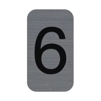   Információs tábla, öntapadó, 2,5x4,4 cm, alumíniumhatású, EXACOMPTA, 6-os