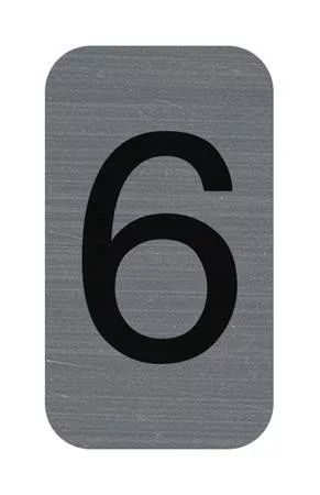 Információs tábla, öntapadó, 2,5x4,4 cm, alumíniumhatású, EXACOMPTA, 6-os