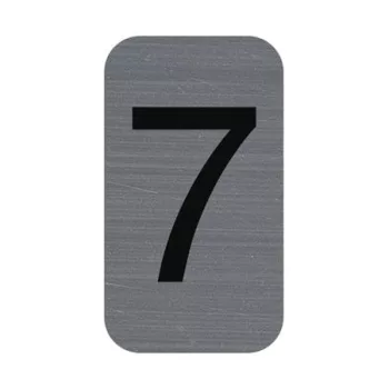   Információs tábla, öntapadó, 2,5x4,4 cm, alumíniumhatású, EXACOMPTA, 7-es