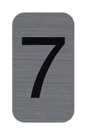 Információs tábla, öntapadó, 2,5x4,4 cm, alumíniumhatású, EXACOMPTA, 7-es