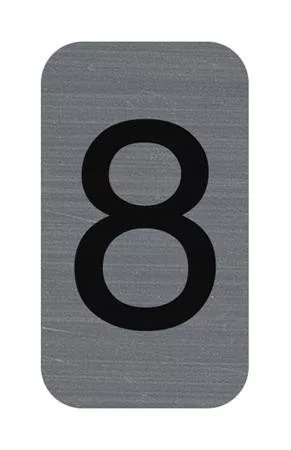 Információs tábla, öntapadó, 2,5x4,4 cm, alumíniumhatású, EXACOMPTA, 8-as