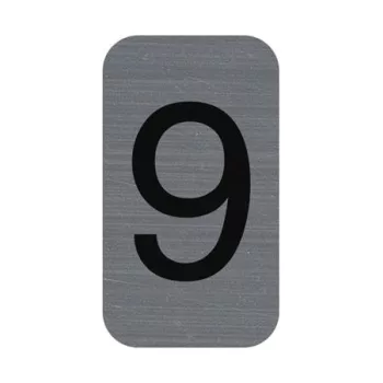   Információs tábla, öntapadó, 2,5x4,4 cm, alumíniumhatású, EXACOMPTA, 9-es