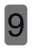 Információs tábla, öntapadó, 2,5x4,4 cm, alumíniumhatású, EXACOMPTA, 9-es