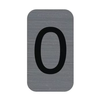   Információs tábla, öntapadó, 2,5x4,4 cm, alumíniumhatású, EXACOMPTA, 0-ás