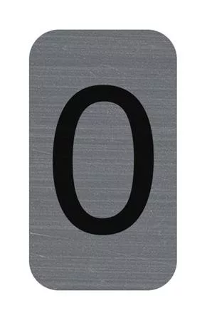 Információs tábla, öntapadó, 2,5x4,4 cm, alumíniumhatású, EXACOMPTA, 0-ás