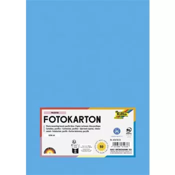   Dekorkarton, 2 oldalas, A4, 300 g, 50 lap, FOLIA, óceánkék
