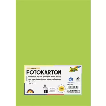   Dekorkarton, 2 oldalas, A4, 300 g, 50 lap, FOLIA, tavaszzöld
