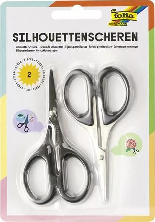 Olló, sziluett papírvágó, 10,5 cm, FOLIA, 2 db