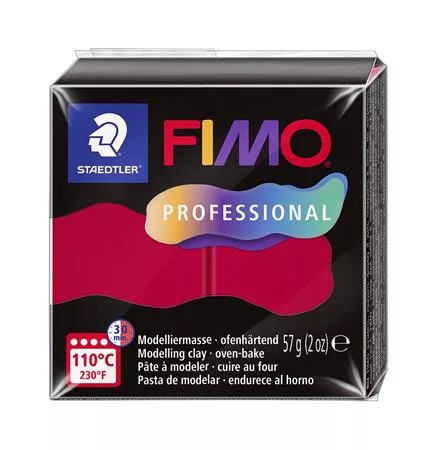 Gyurma, 57 g, égethető, FIMO "Professional", kármin