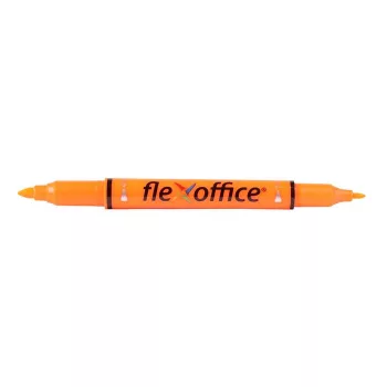   Szövegkiemelő, 1,0/4,0 mm, kétvégű, FLEXOFFICE "HL01", narancs