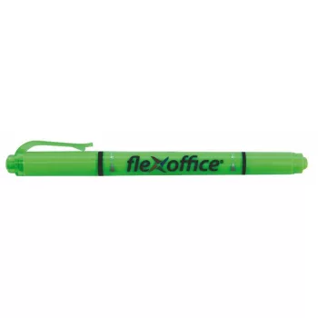   Szövegkiemelő, 1,0/4,0 mm, kétvégű, FLEXOFFICE "HL01", zöld