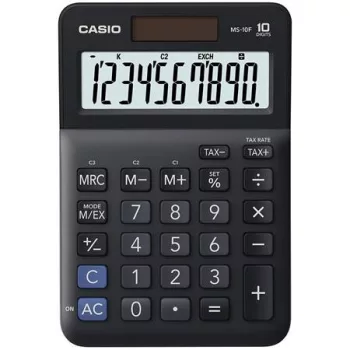   Számológép, asztali, 10 számjegy, CASIO "MS-10 F", fekete